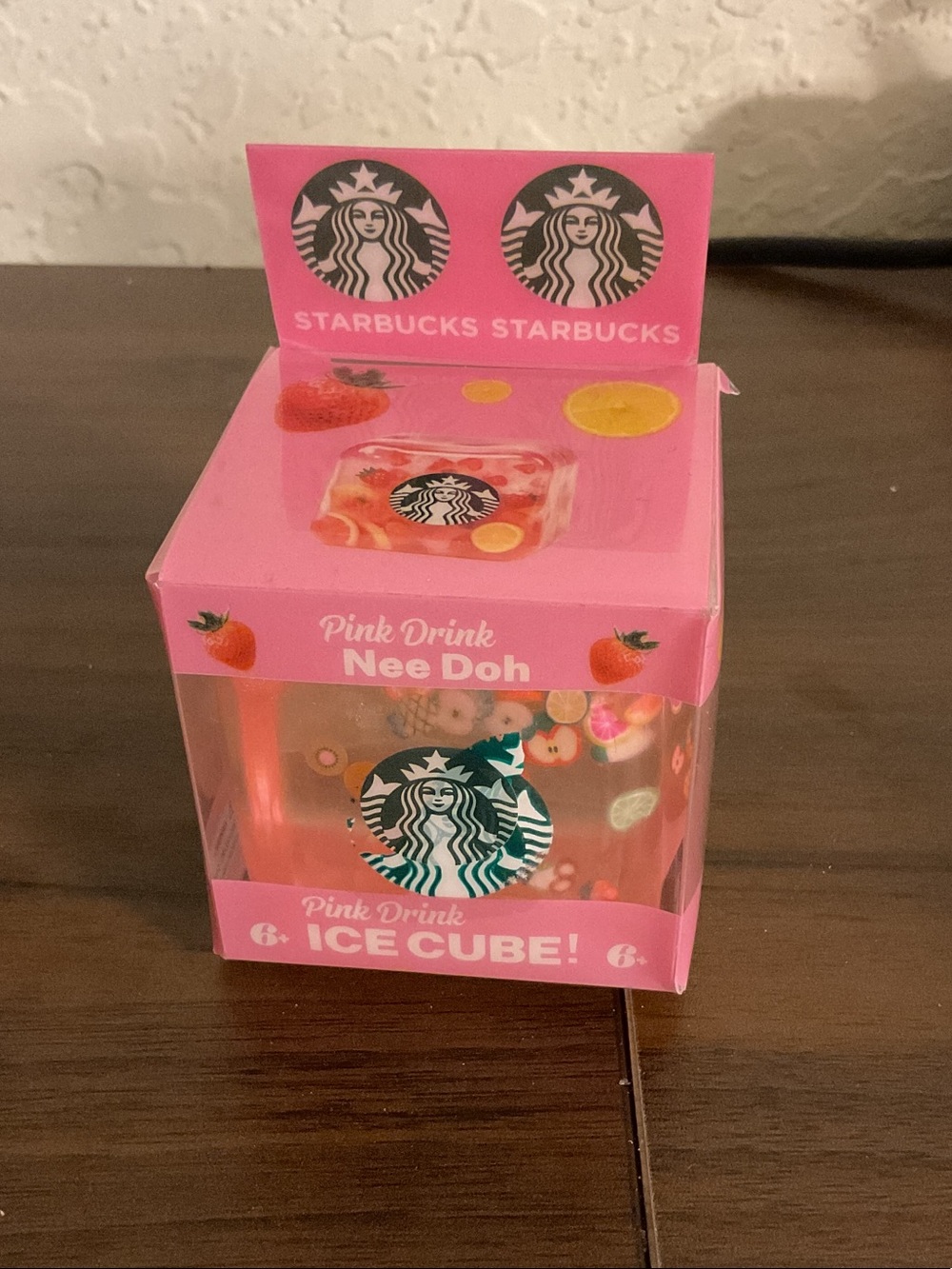 Squishy Starbucks Pink Drink Ice Cube Toy - Pink
